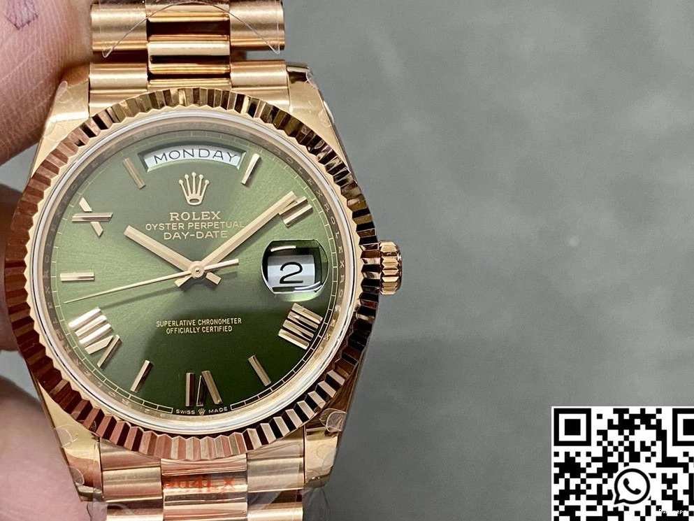 Steel Rose 1006 M228235-0025 Dial v5 Date Green Day Tungsten Functional Gold Rolex Factory QF 0813